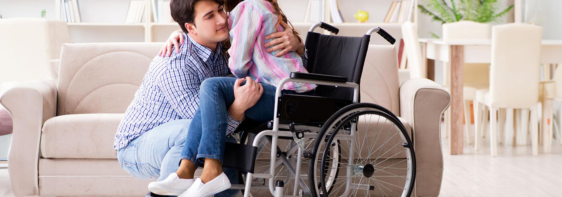 Girl in a wheelchair